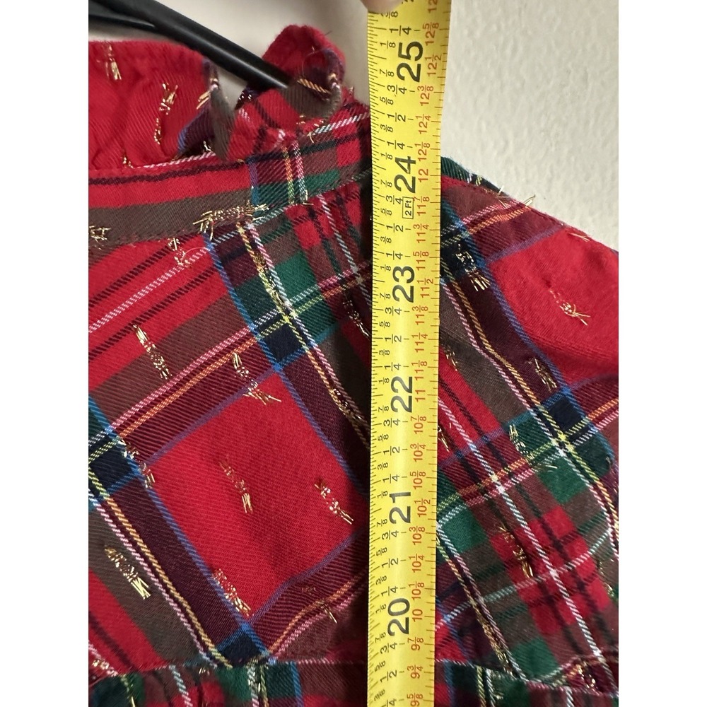 Talbots Solstice Metallic Button Down Medium Petite Stewart Tartan Scottish Twee - Picture 12 of 12